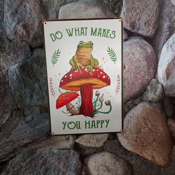 Other - Frog on Mushroom Metal Sign